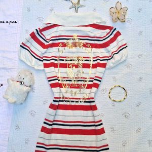 y2k polo fitted Striped top
