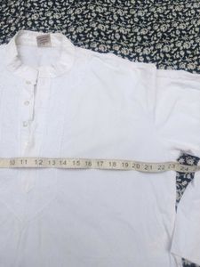 Pure cotton White Embroidered Kurta pajama set