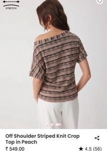 Littlebox off shoulder striped knit top