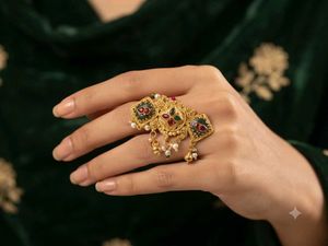 Elegant Gold Tone Statement Ring