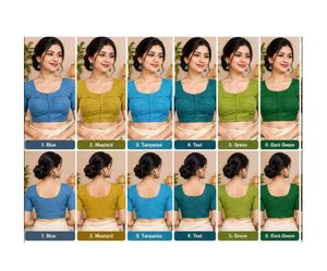 6 Pcs Stylish Blouse Combo Set | Ready-to-Wear Sar