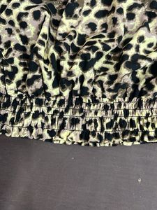Leopard Print Smocked Crop Top