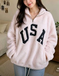 Cozy Pink "USA" Fleece Pullover
