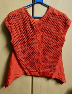 Coral Crochet Top