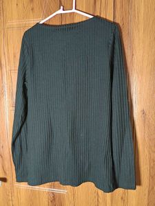 Free delivery! Black Ribbed Long Sleeve Top