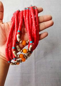Bohemian Multi-Layered Red Necklace