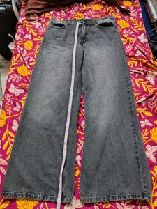 Grey Wide Leg Jeans