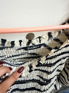 Zebra Print Peplum Top
