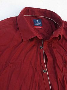 Burgundy Short Sleeve Casual Shirt