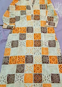 Sangria Vibrant Block Print Cotton Kurta