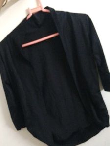 Black Open Front Cardigan