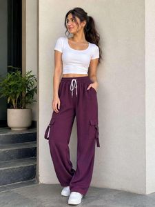 NS Fabric Cargo Pants for Women (maroon)