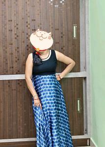 Blue Patterned Maxi Dress