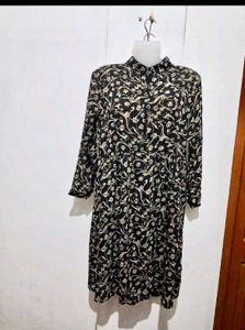Sheer Floral Print Midi Dress