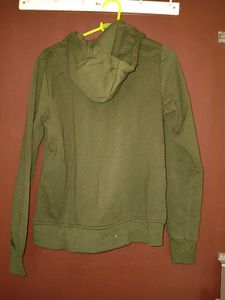 Olive Green Zip-Up Hoodie