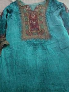 Teal Ethnic Kurta Set with Dupatta XXL