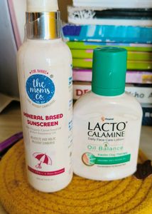 The Moms  Co Sunscreen & Lacto Calamine Face Loti