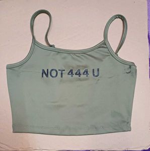 Shein Spaghetti Strap Typographic Print Crop Cami