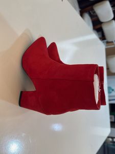Red Suede Ankle Boots