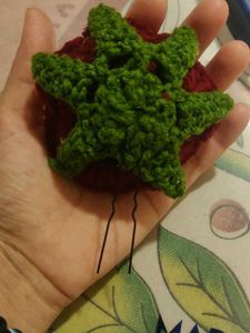 Handmade Crochet Rose Hair Clip/juda pin