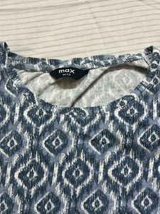 Blue Geometric Print T-Shirt