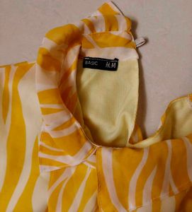 Yellow &amp; White Print Blouse