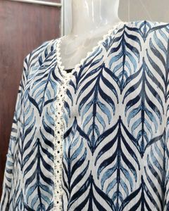 Bohemian Leaf Print Kaftan Tunic