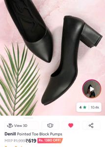 Stylish Black Block Heel Pumps