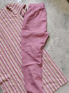 Pink Striped Cotton Kurtas