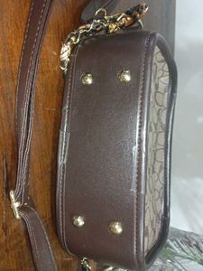 Stylish Brown Monogram Crossbody Bag