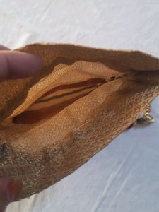 Gold &amp; Red Potli Bag