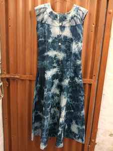 Tie-Dye Denim Midi Dress