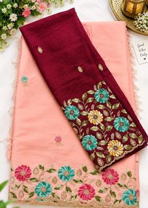 Embroidered Silk Blend Saree