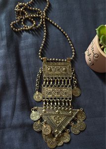 Boho Tribal Coin Pendant Necklace