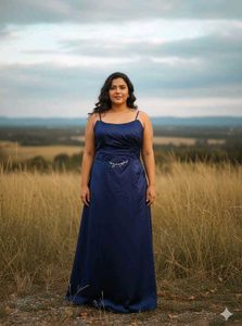 Free shipping 🎀Elegant Navy Blue Maxi Dress