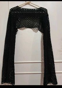 Sheer Crochet Bolero Top