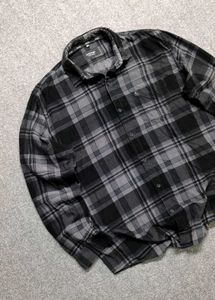 EQ:IQ SportBlack &amp; Grey Plaid Corduroy Shirt