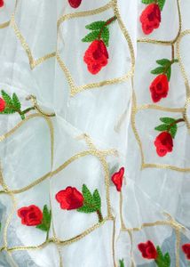 Chic White Lehenga Skirt with Strawberry Print