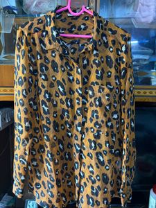 Leopard Print Button-Up Shirt
