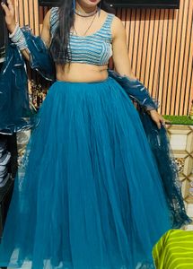 Stunning Teal Blue Lehenga Choli Set