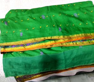 ✨ Green &amp; Purple Pure Silk Saree💚💜Light Weight