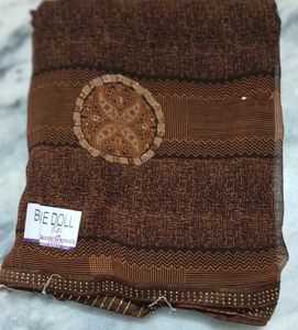 Elegant Brown Printed Saree