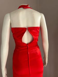 Stunning Red Sequined Halter Neck Dress