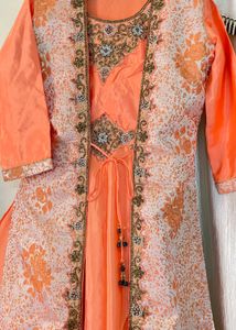 Designer Gown With Jacket Pattern