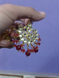 Red Kundan Earrings
