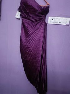 Asymmetrical One-Shoulder Pleated Dress