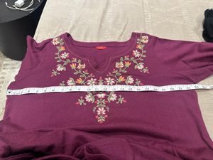 Embroidered Purple Kurta