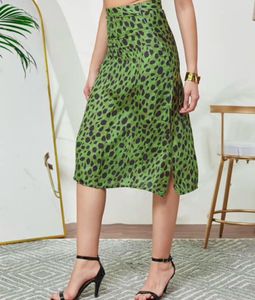 Sale!!!!! Stylish Green Leopard Print Midi Skirt
