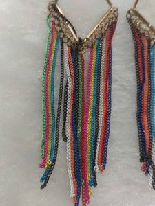 Boho Multi-Color Chain Dangle Earrings