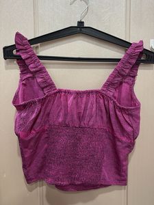 Pink Dotted Crop Top